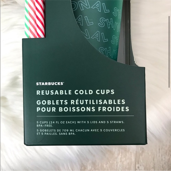 STARBUCKS Holiday Reusable Cold Cups w/ Lid Straw - Picture 2 of 5